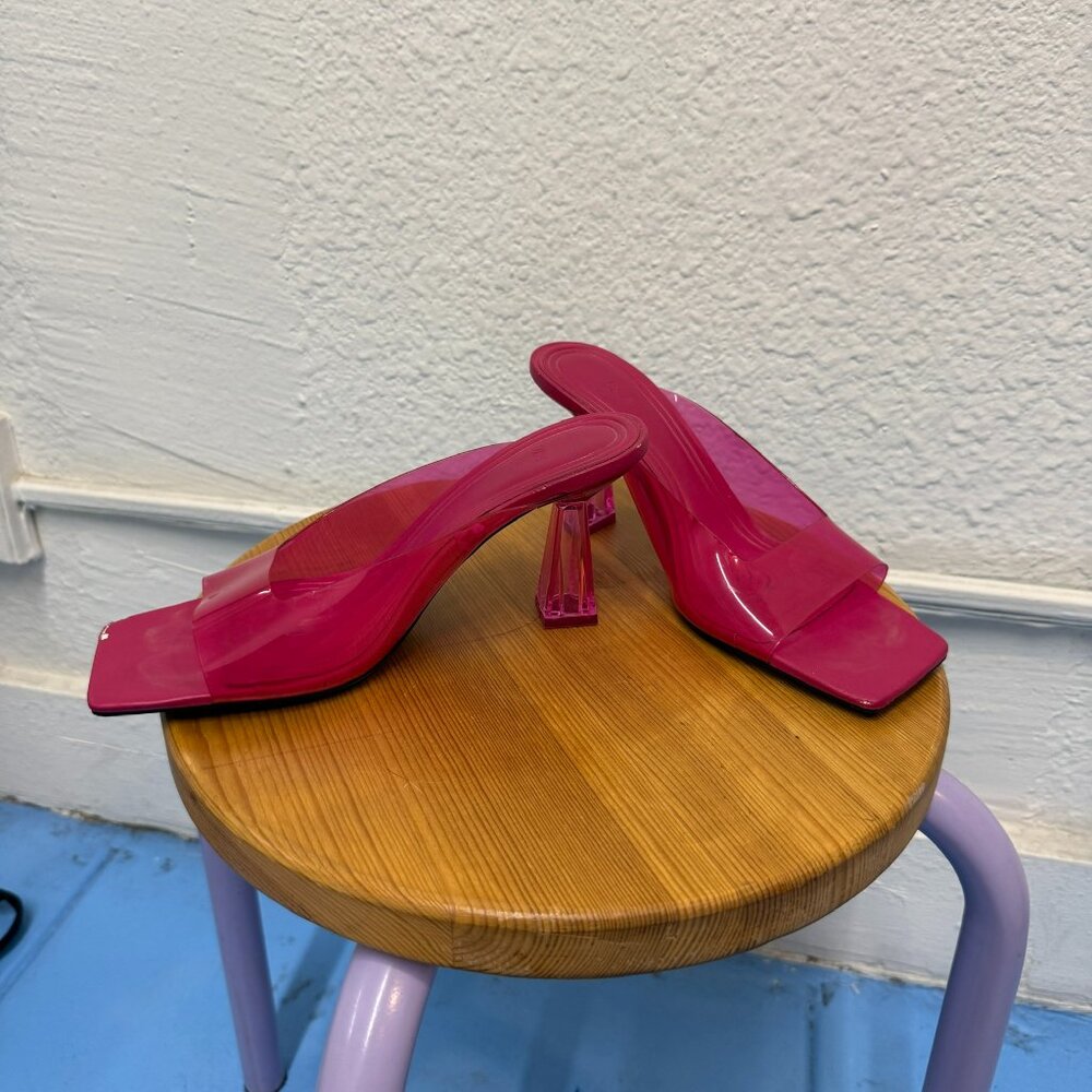 Zara Fuchsia Lucite Transparent Heels